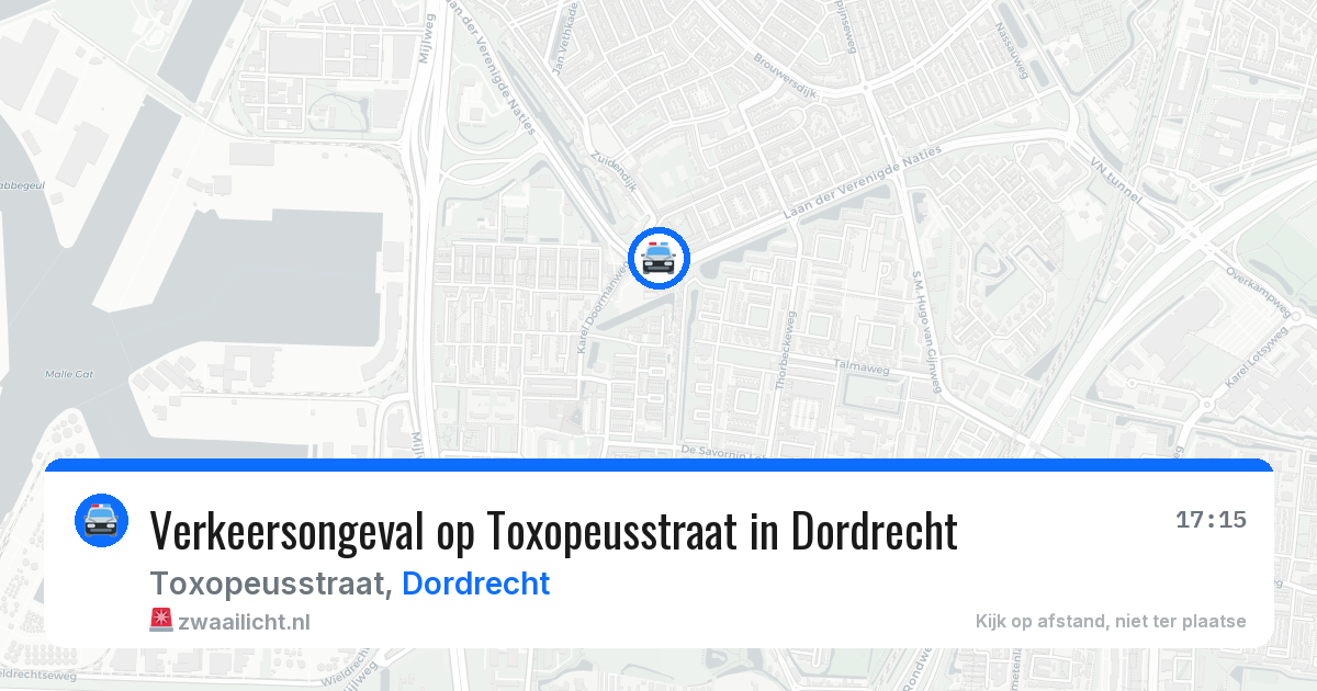 Verkeersongeval op Toxopeusstraat in Dordrecht — 22 mrt 2026