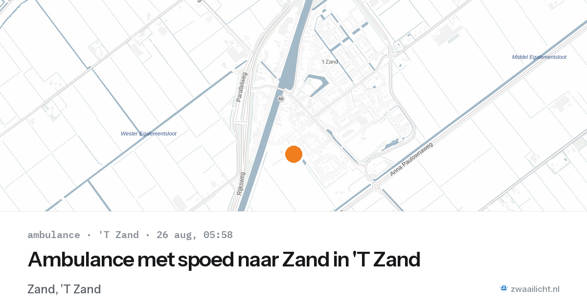 Ambulance met spoed naar Zand in 'T Zand — 26 aug 2026