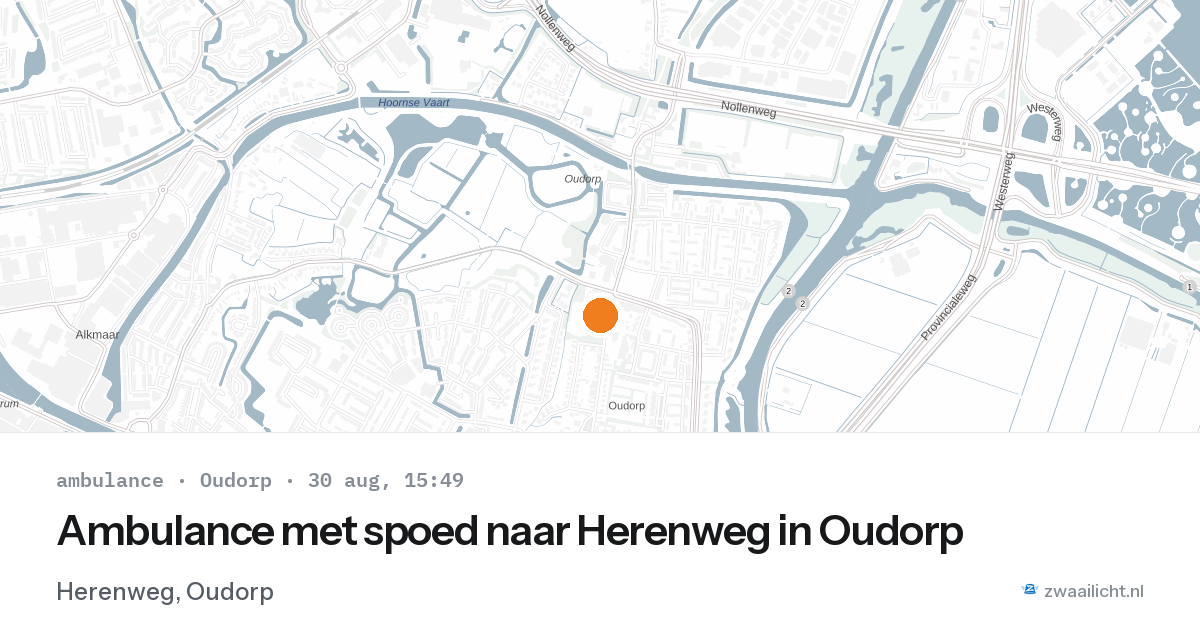 Ambulance met spoed naar Herenweg in Oudorp — 30 aug 2026