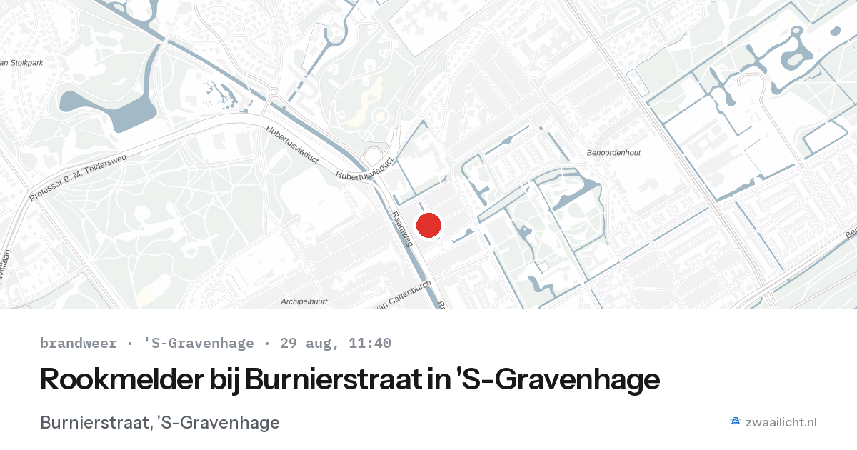 Rookmelder bij Burnierstraat in 'S-Gravenhage — 29 aug 2026