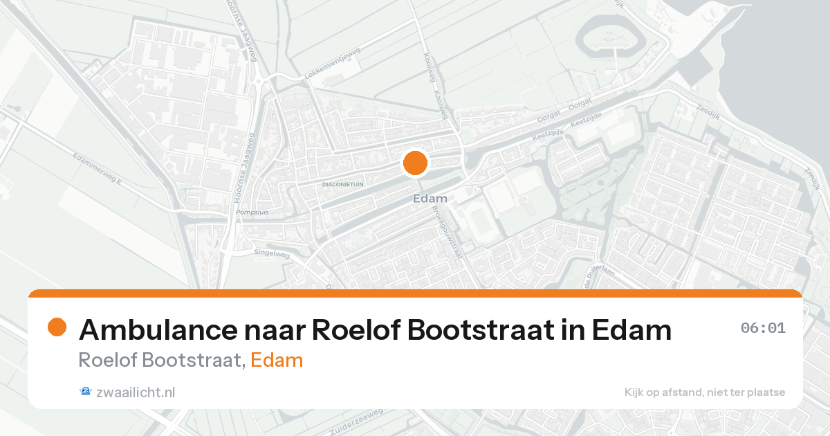 Ambulance naar Roelof Bootstraat in Edam — 1 jun 2026