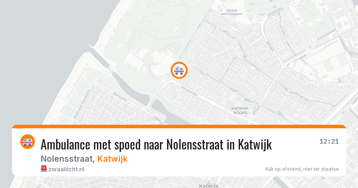 Ambulance met spoed naar Nolensstraat in Katwijk — 4 aug 2026