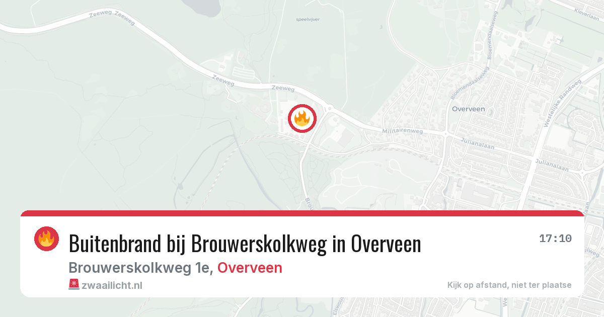 Buitenbrand bij Brouwerskolkweg in Overveen — 11 aug 2026