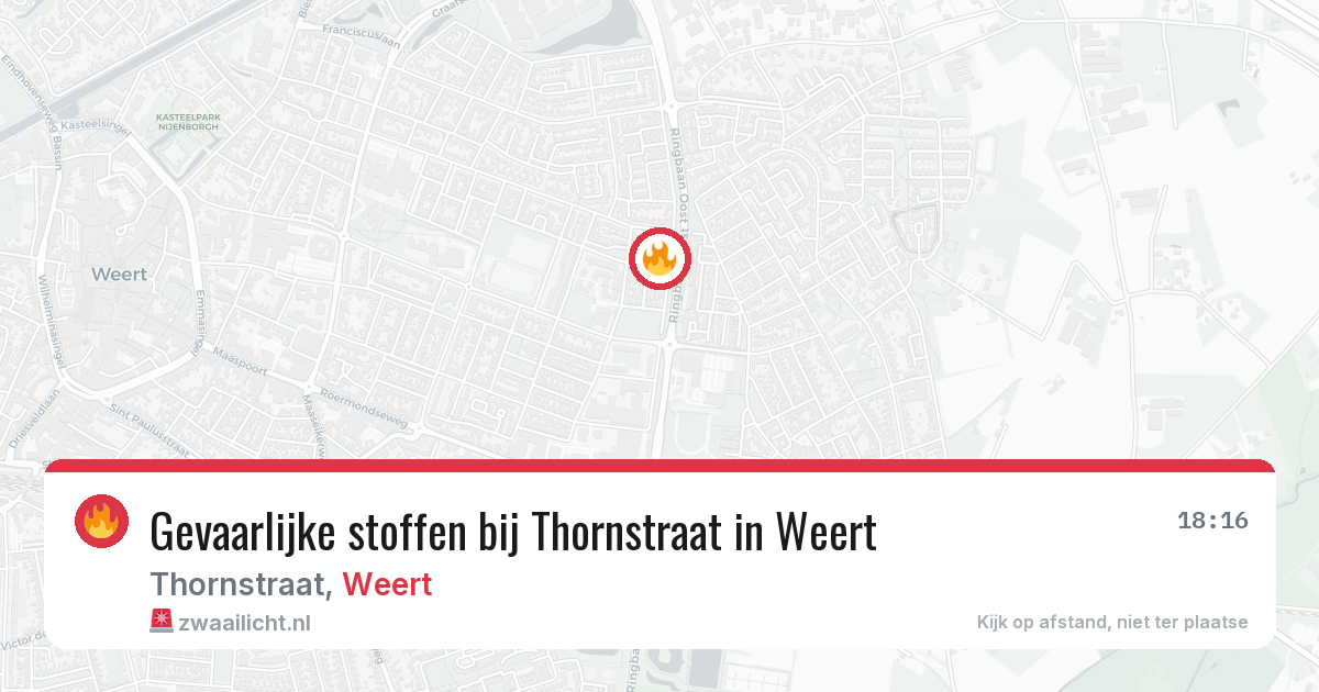 Gevaarlijke stoffen bij Thornstraat in Weert — 4 apr 2026
