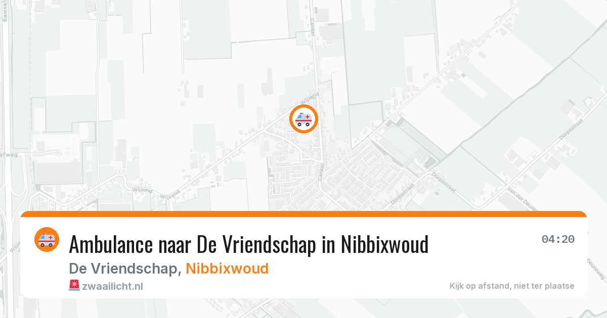 Ambulance naar De Vriendschap in Nibbixwoud — 19 mei 2026