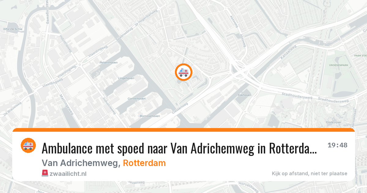Ambulance met spoed naar Van Adrichemweg in Rotterdam — 20 jun 2026