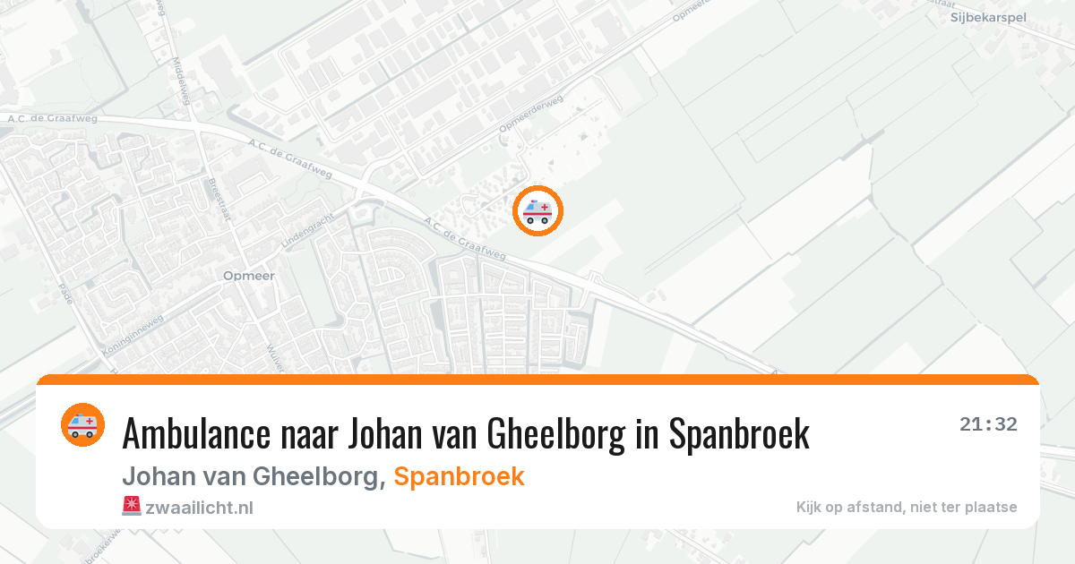 Ambulance naar Johan van Gheelborg in Spanbroek — 27 mrt 2026