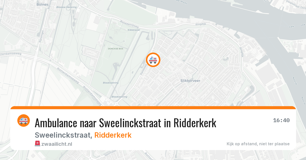 Ambulance naar Sweelinckstraat in Ridderkerk — 8 jul 2026