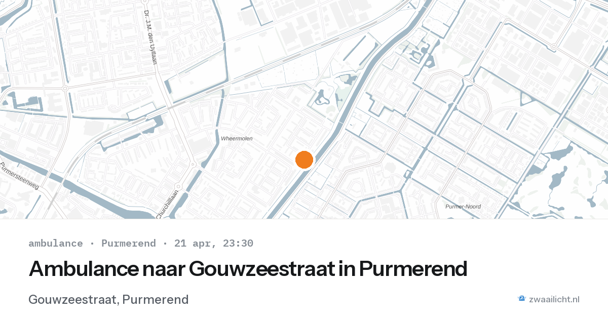 Ambulance naar Gouwzeestraat in Purmerend — 21 apr 2026