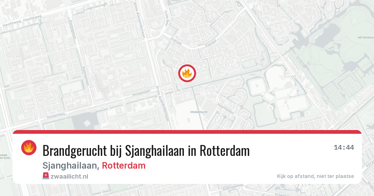 Brandgerucht bij Sjanghailaan in Rotterdam — 1 jun 2026