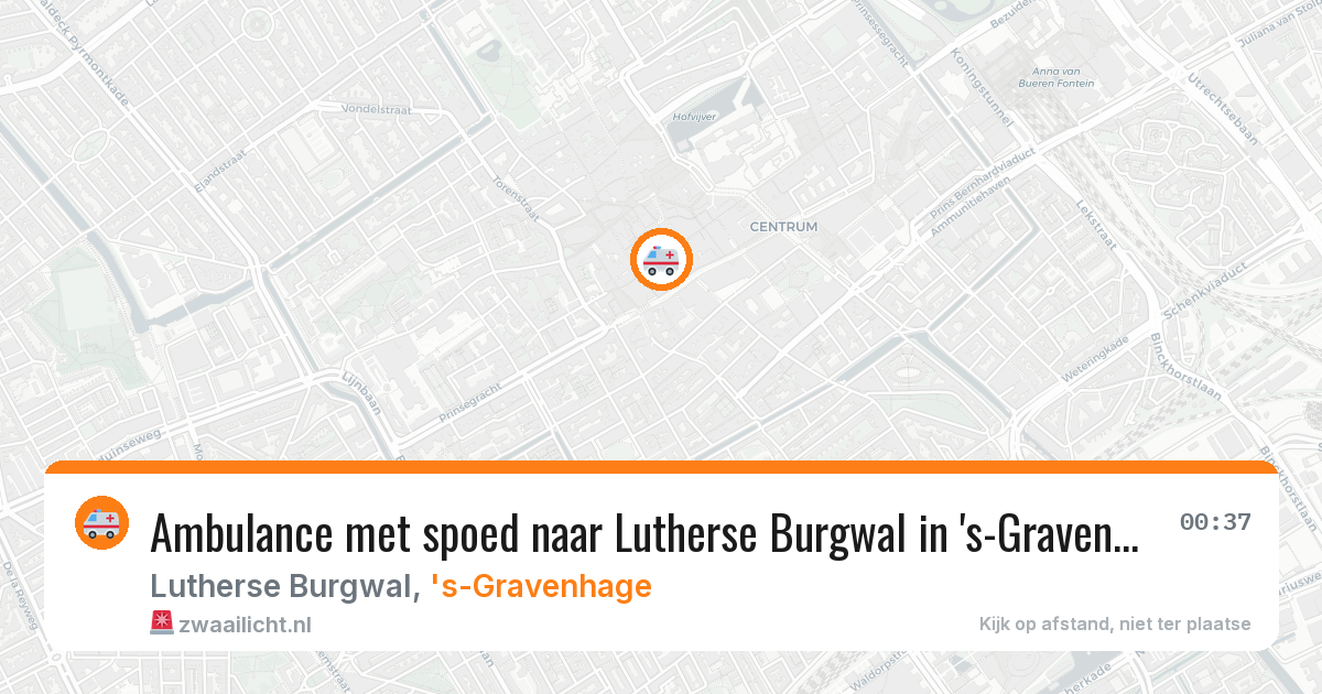 Ambulance met spoed naar Lutherse Burgwal in 's-Gravenhage — 5 aug 2026