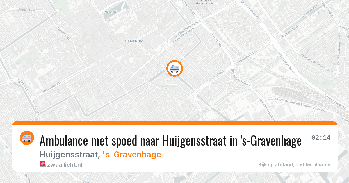 Ambulance met spoed naar Huijgensstraat in 's-Gravenhage — 12 jul 2026