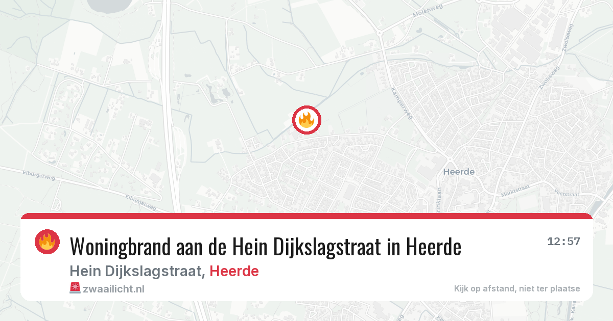 Woningbrand aan de Hein Dijkslagstraat in Heerde — 21 jun 2026