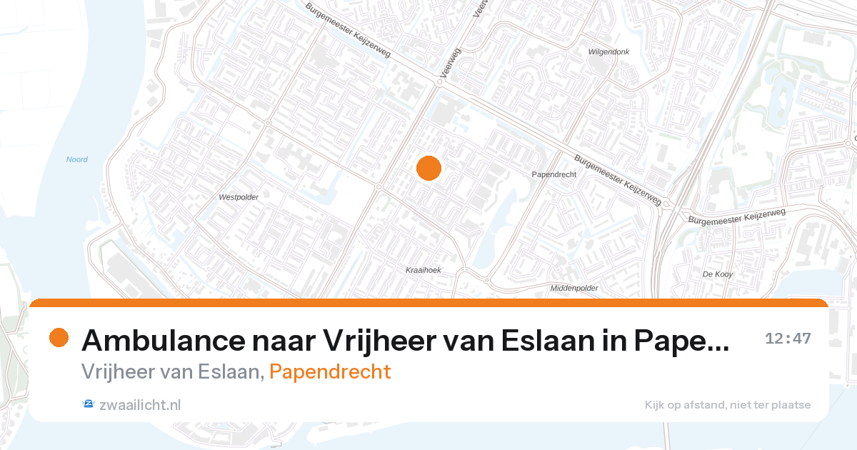 Ambulance naar Vrijheer van Eslaan in Papendrecht — 27 aug 2026