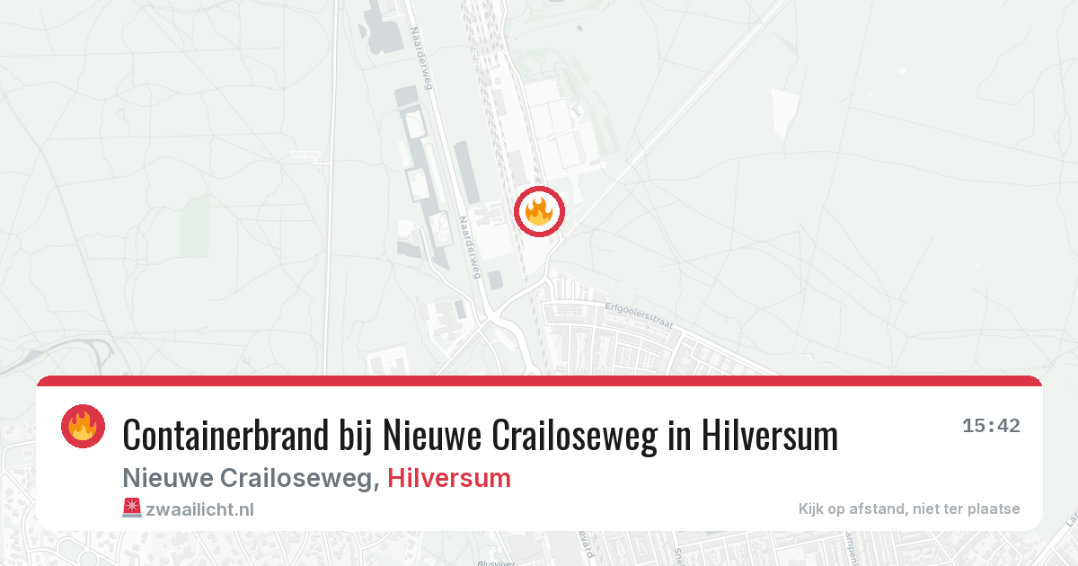 Containerbrand bij Nieuwe Crailoseweg in Hilversum — 18 jun 2026