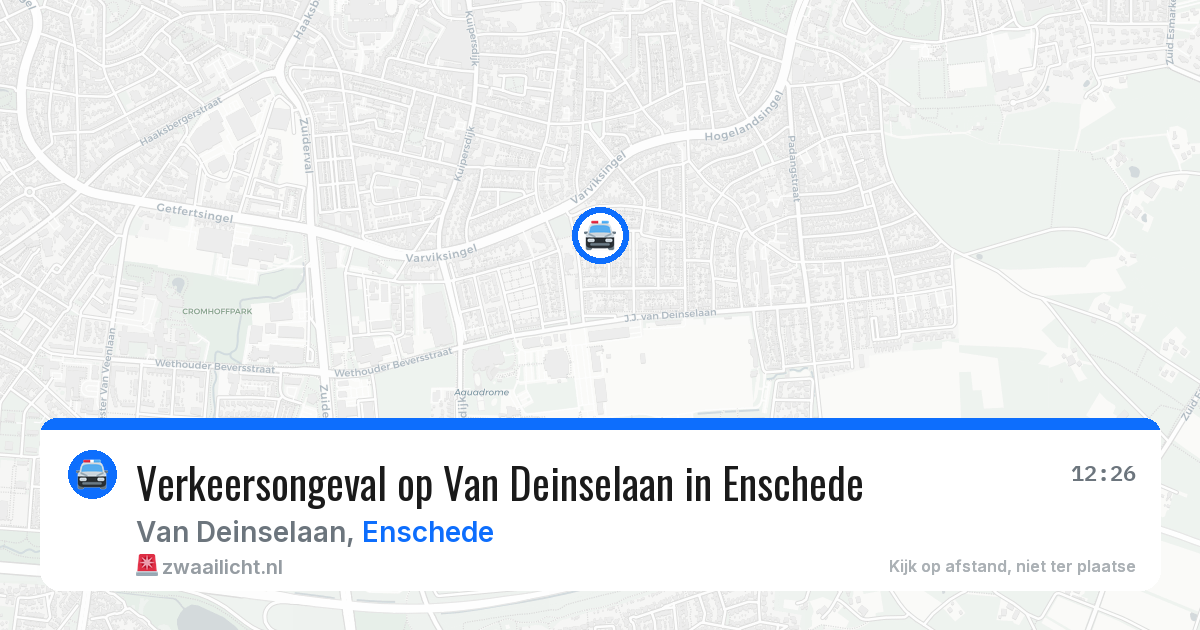 Verkeersongeval op Van Deinselaan in Enschede — 5 jun 2026
