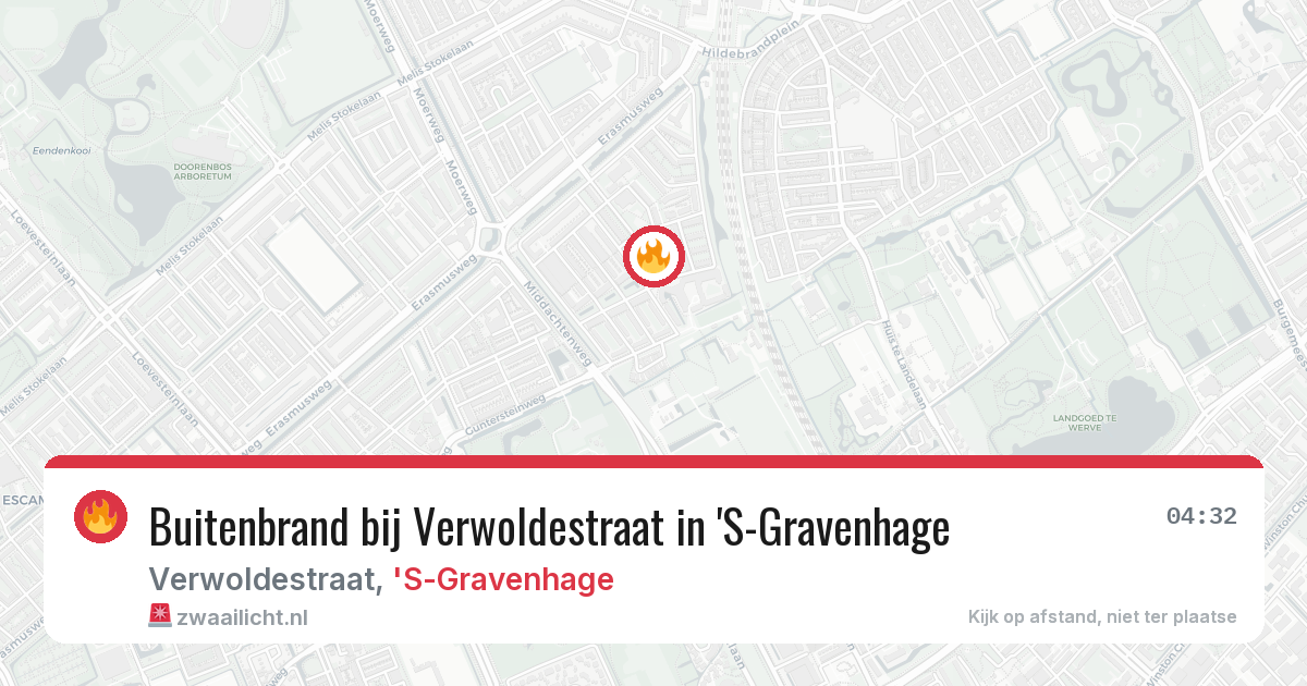 Buitenbrand bij Verwoldestraat in 'S-Gravenhage — 15 jun 2026
