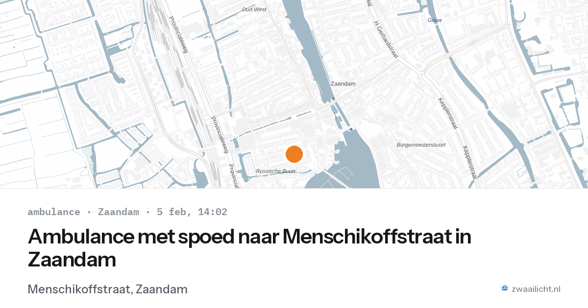 Ambulance met spoed naar Menschikoffstraat in Zaandam — 5 feb 2026