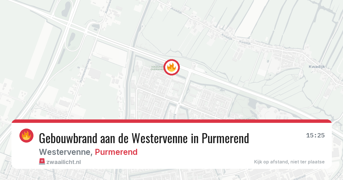 Gebouwbrand aan de Westervenne in Purmerend — 4 jul 2026