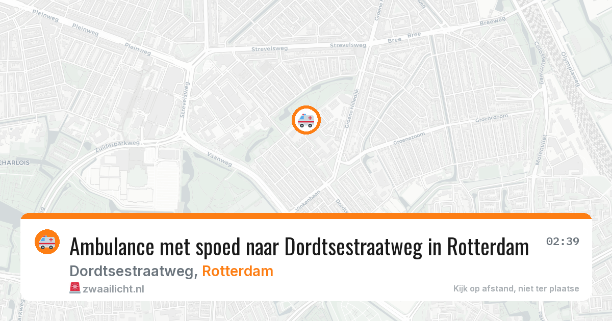 Ambulance met spoed naar Dordtsestraatweg in Rotterdam — 14 aug 2026