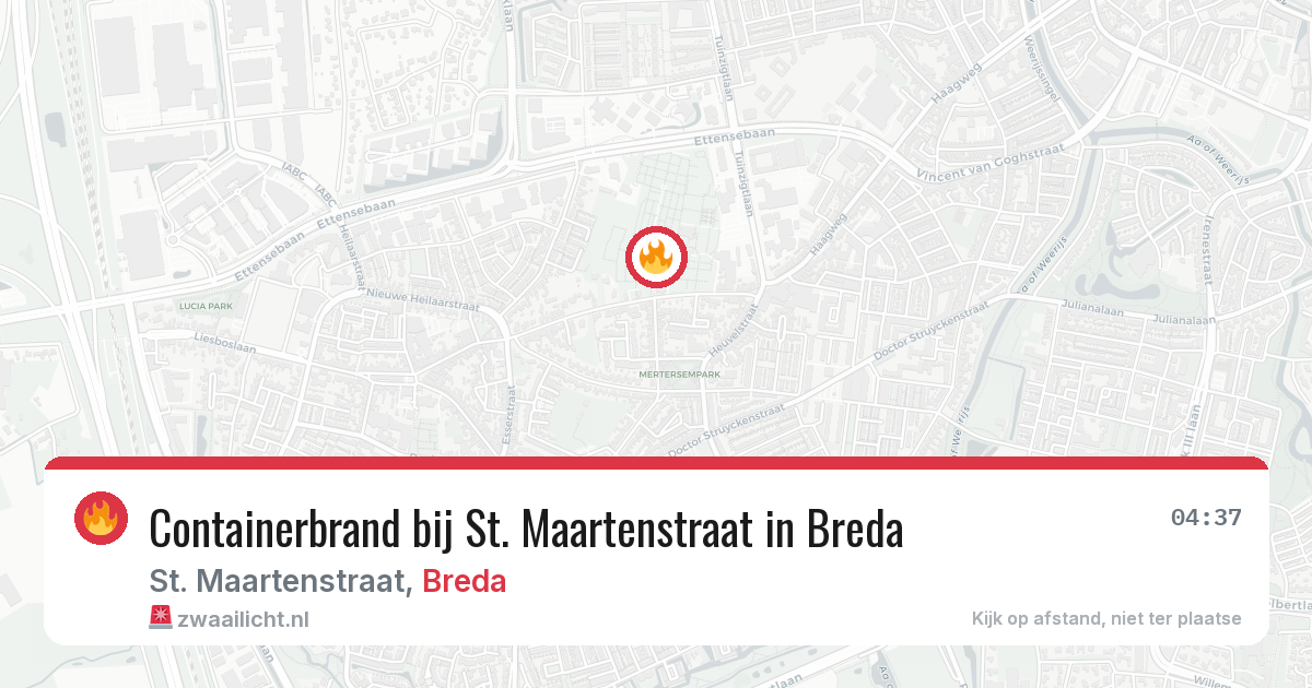 Containerbrand bij St. Maartenstraat in Breda — 11 mei 2026