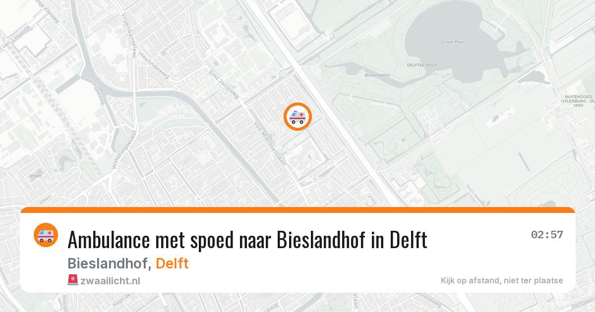 Ambulance met spoed naar Bieslandhof in Delft — 23 apr 2026