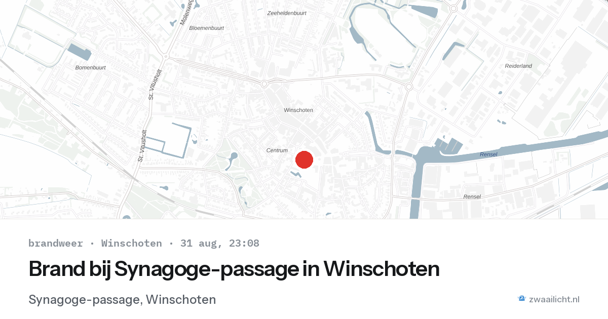 Brand bij Synagoge-passage in Winschoten — 31 aug 2026