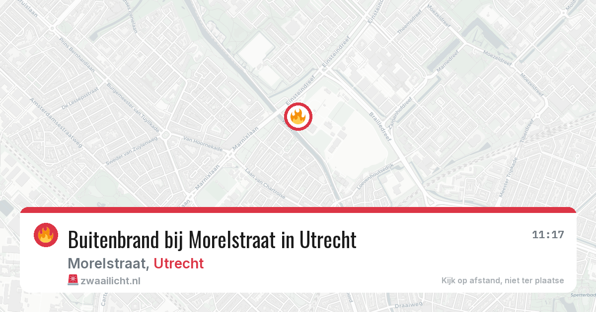 Buitenbrand bij Morelstraat in Utrecht — 9 mrt 2026