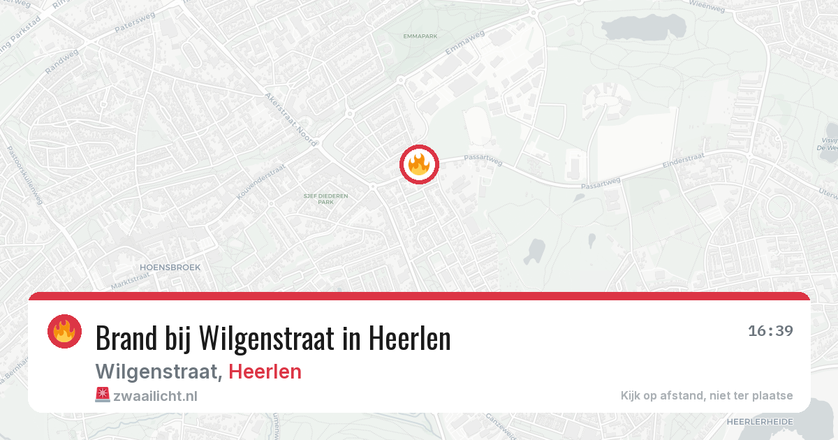 Brand bij Wilgenstraat in Heerlen — 27 apr 2026