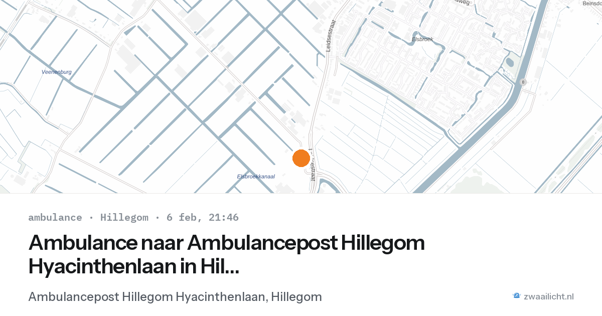 Ambulance naar Ambulancepost Hillegom Hyacinthenlaan in Hillegom — 6 feb 2026