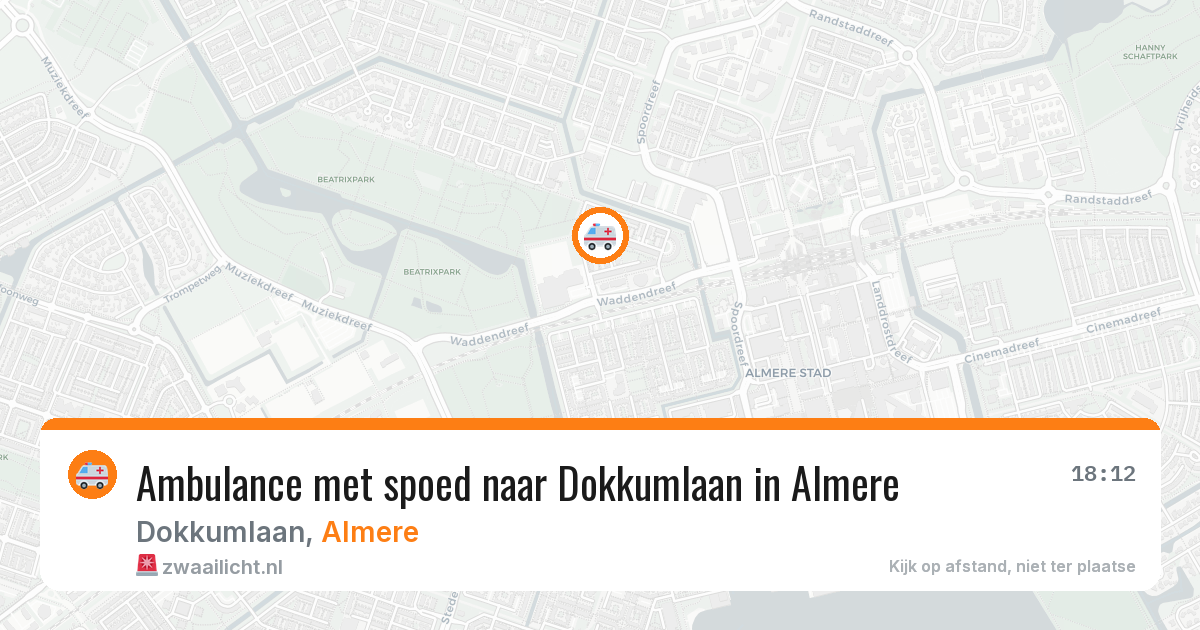 Ambulance met spoed naar Dokkumlaan in Almere — 22 feb 2026