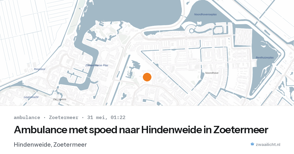 Ambulance met spoed naar Hindenweide in Zoetermeer — 30 mei 2026