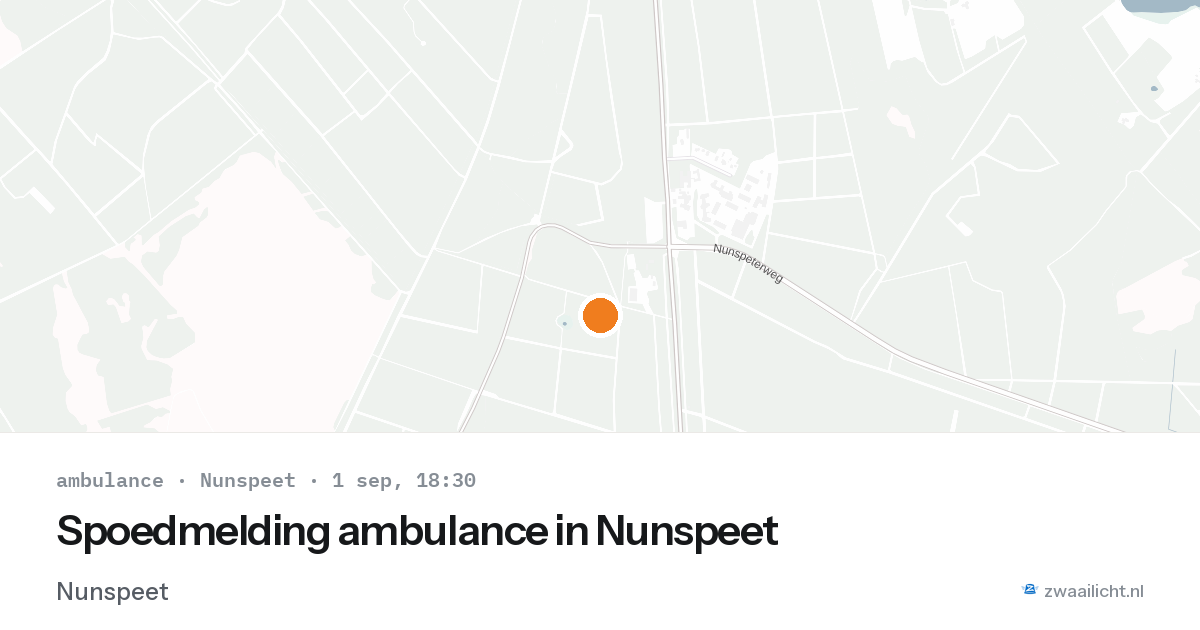 Spoedmelding ambulance in Nunspeet — 1 sep 2026