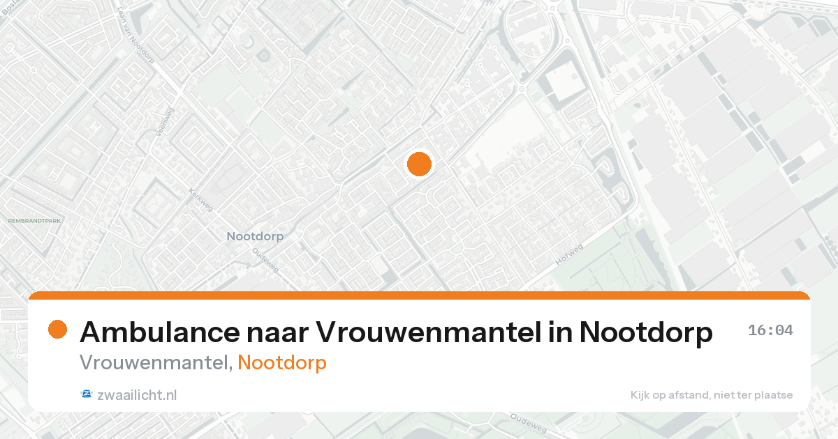Ambulance naar Vrouwenmantel in Nootdorp — 25 aug 2026
