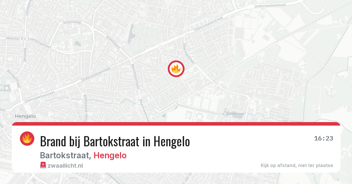 Brand bij Bartokstraat in Hengelo — 18 jul 2026