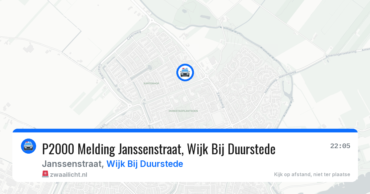 P2000 Melding Janssenstraat, Wijk Bij Duurstede — 1 jun 2026