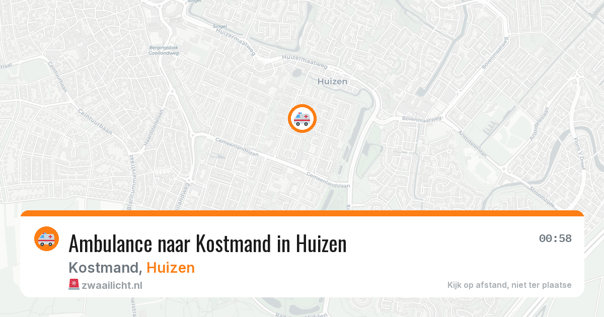 Ambulance naar Kostmand in Huizen — 4 aug 2026