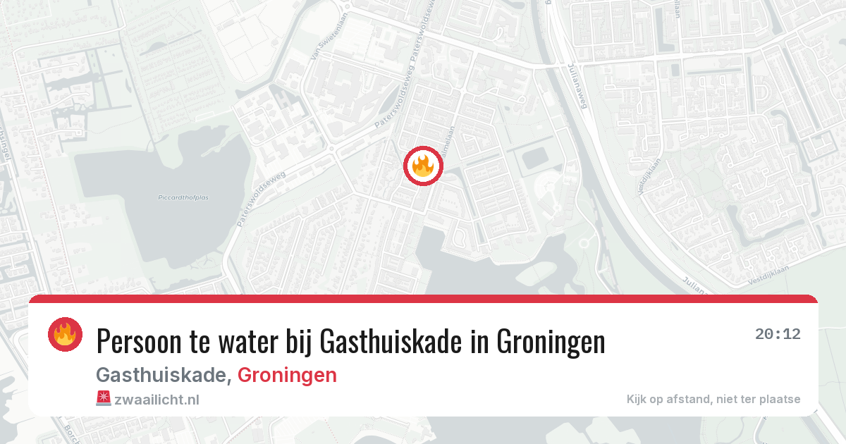 Persoon te water bij Gasthuiskade in Groningen — 5 mei 2026