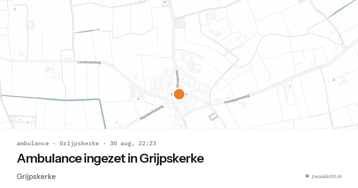 Ambulance ingezet in Grijpskerke — 30 aug 2026