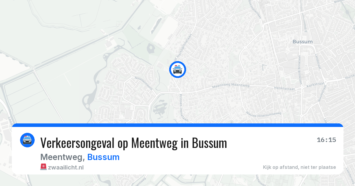 Verkeersongeval op Meentweg in Bussum — 6 mei 2026