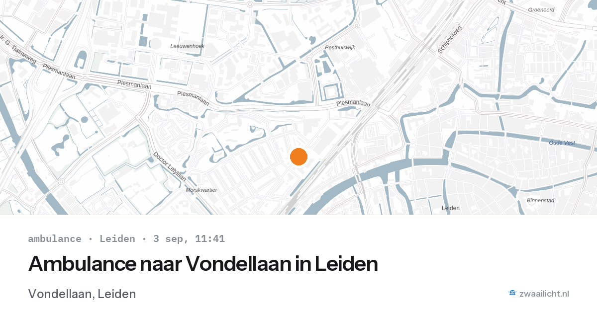 Ambulance naar Vondellaan in Leiden — 3 sep 2026