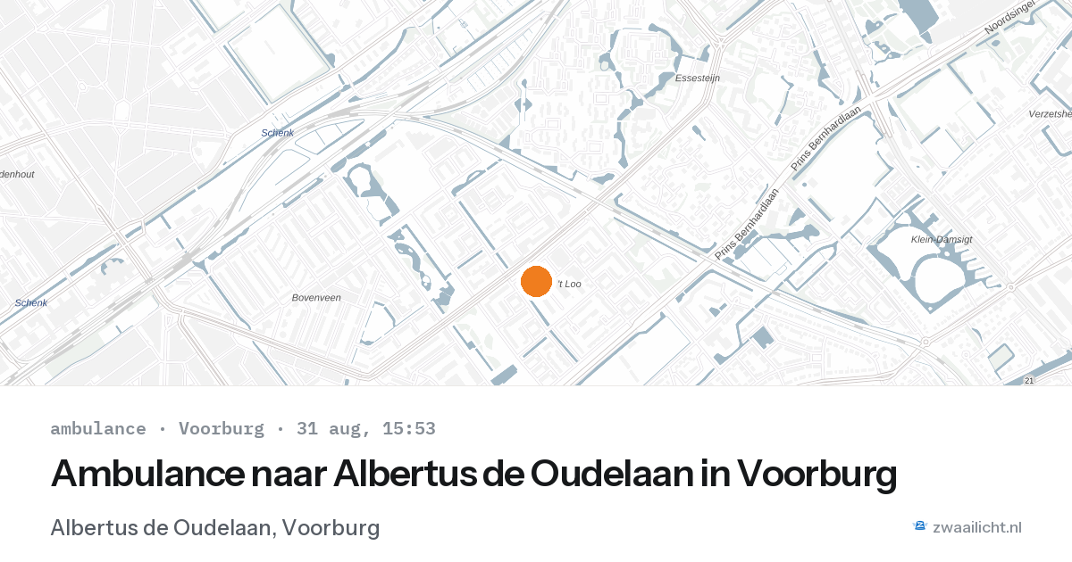 Ambulance naar Albertus de Oudelaan in Voorburg — 31 aug 2026