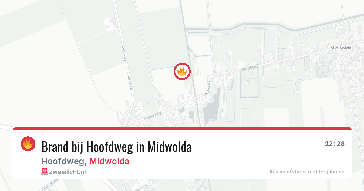 Brand bij Hoofdweg in Midwolda — 12 mei 2026