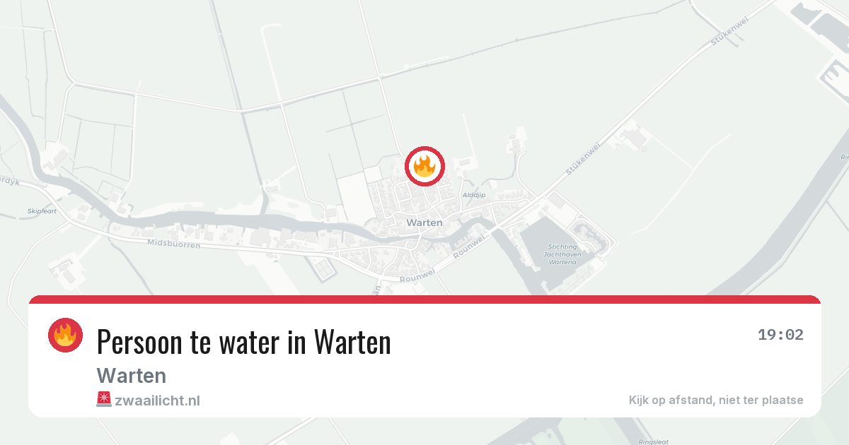 Persoon te water in Warten — 16 jul 2026