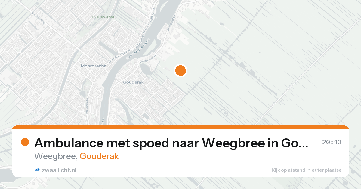 Ambulance met spoed naar Weegbree in Gouderak — 23 aug 2026