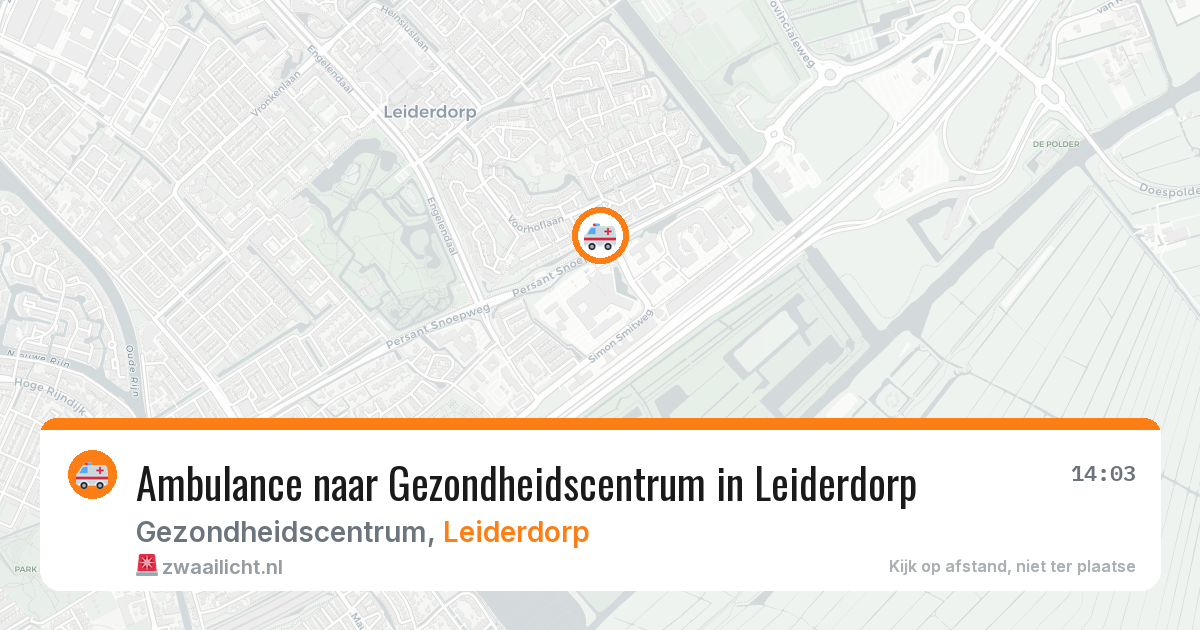 Ambulance naar Gezondheidscentrum in Leiderdorp — 29 jul 2026