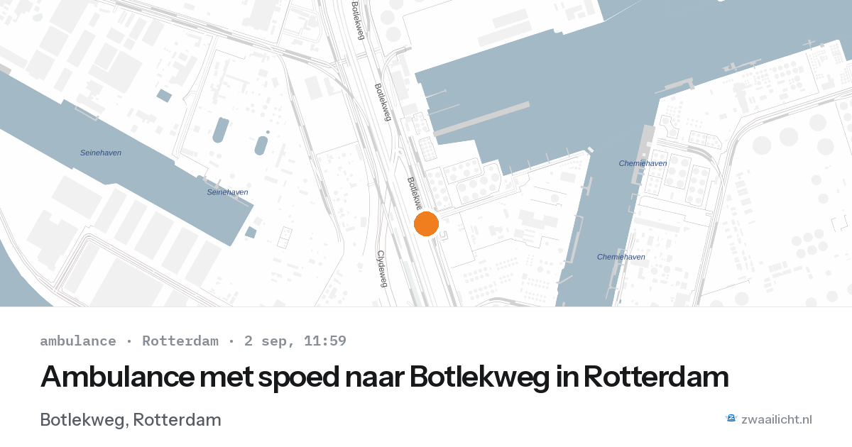 Ambulance met spoed naar Botlekweg in Rotterdam — 2 sep 2026
