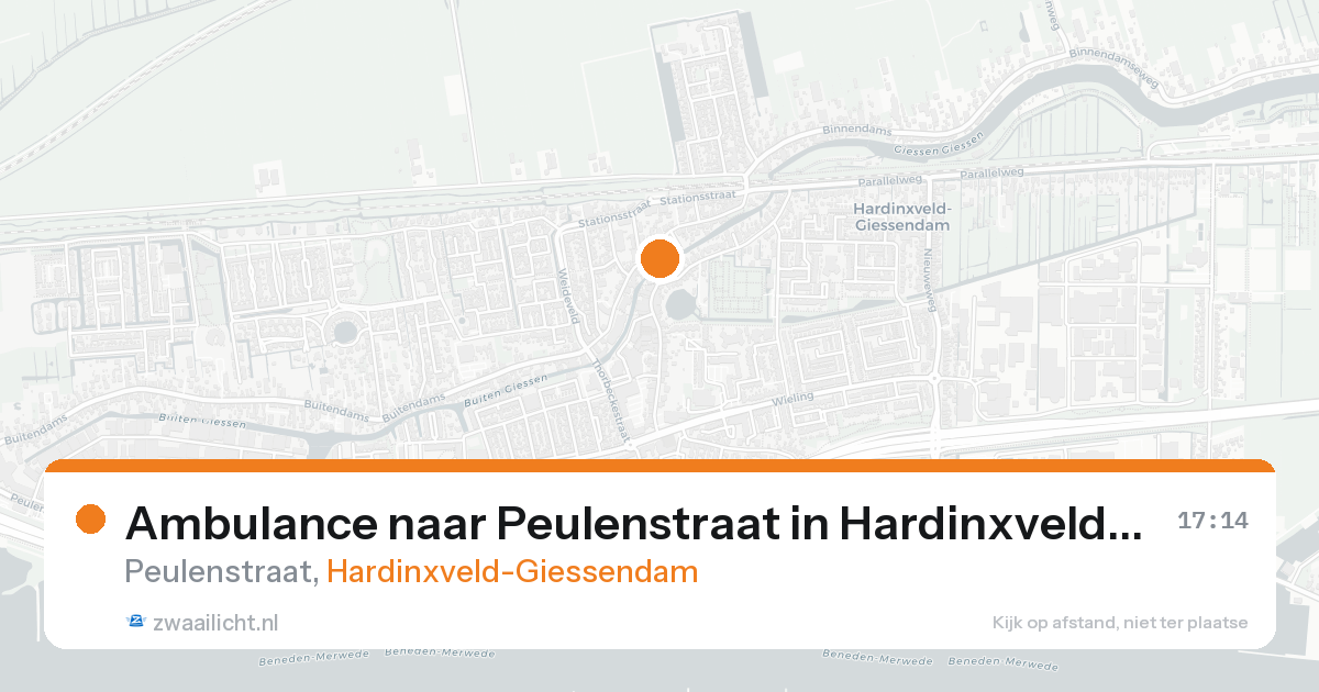 Ambulance naar Peulenstraat in Hardinxveld-Giessendam — 18 aug 2026