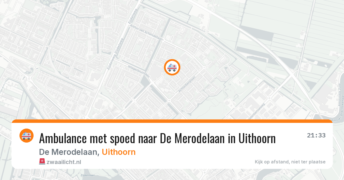 Ambulance met spoed naar De Merodelaan in Uithoorn — 17 jul 2026