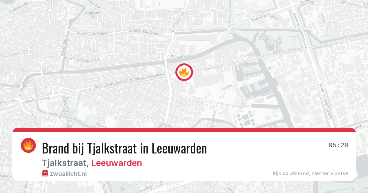 Brand bij Tjalkstraat in Leeuwarden — 9 apr 2026